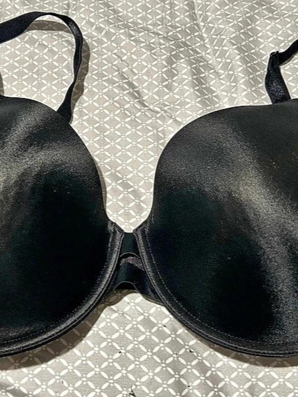 Warner's No Side Effects Underwire Lightly Lined T-Shirt Bra Black Underwire Bra